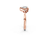 Rose gold Heart Halo Diamond Ring with Tapered Band and Four-Prong Setting_5