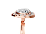 Rose gold Heart Halo Diamond Solitaire with Pavé Band and Four-Prong Setting_95