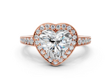 Rose gold Heart Halo Pavé Diamond Engagement Ring with Bezel Setting_20