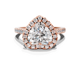 Rose gold Heart Halo Pavé Diamond Engagement Ring with Four-Prong Setting_3