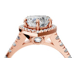 Rose gold Heart Halo Pavé Diamond Engagement Ring with Four-Prong Setting_30