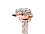 Rose gold Heart Halo Pavé Diamond Engagement Ring with Four-Prong Setting_31