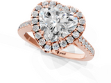 Rose gold Heart Halo Pavé Diamond Engagement Ring with Four-Prong Setting_4