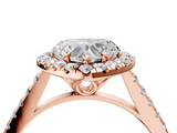 Rose gold Heart Halo Pavé Diamond Engagement Ring with Four-Prong Setting_7