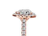 Rose gold Heart Halo Pavé Diamond Engagement Ring with Four-Prong Setting_8