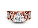 Rose gold Heart Halo Pave Diamond Engagement Ring with Milgrain Detailing_45
