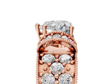 Rose gold Heart Halo Pave Diamond Engagement Ring with Milgrain Detailing_50
