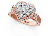 Rose gold Heart Halo Pave Split Shank Prong Setting Ring_70