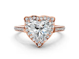 Rose gold Heart Halo Round Diamond Pave Band with Four-Prong Setting_39