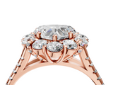 Rose gold Heart Halo Split Shank Diamond Engagement Ring with Pave Band and Four-Prong Setting_58
