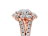 Rose gold Heart Halo Split Shank Diamond Engagement Ring with Pave Band and Four-Prong Setting_59