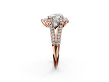 Rose gold Heart Halo Split Shank Diamond Engagement Ring with Prong Setting_22