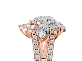 Rose gold Heart Halo Split Shank Diamond Engagement Ring with Prong Setting_25