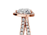 Rose gold Heart Halo Split Shank Diamond Ring with Pavé Setting_31