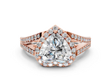 Rose gold Heart Halo Split Shank Diamond Ring with Prong Setting_20