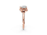 Rose gold Heart Halo Split Shank Pave Diamond Ring with Petal Prong Setting_23