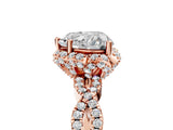 Rose gold Heart Halo Twist Band Solitaire Ring with Six-Prong Setting_38