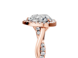 Rose gold Heart Halo Twist Band Solitaire Ring_25