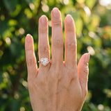 Rose gold Heart Halo Twist Band with Four-Prong Setting_3