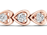 Rose gold Heart Link Diamond Tennis Bracelet with Round Cut Stones and Bezel Setting_3