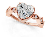 Rose gold Heart Milgrain Marquise Diamond Twist Band Ring_38