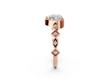 Rose gold Heart Milgrain Marquise Diamond Twist Band Ring_39