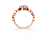 Rose gold Heart Milgrain Marquise Diamond Twist Band Ring_40