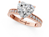 Rose gold Heart Milgrain Pave Diamond Engagement Ring with Four-Prong Setting_157