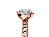 Rose gold Heart Milgrain Pave Diamond Engagement Ring with Four-Prong Setting_161