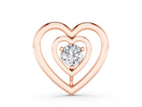 Rose gold Heart Prong Round Diamond Pendant_11