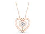Rose gold Heart Prong Round Diamond Pendant_12