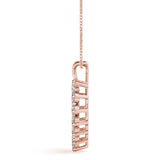 Rose gold Heart-Shaped Diamond Halo Pendant with Round Brilliant Prong Setting 2