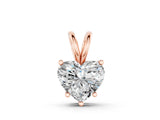 Rose gold Heart-Shaped Diamond Solitaire Pendant with Four-Prong Setting_29