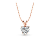 Rose gold Heart-Shaped Diamond Solitaire Pendant with Four-Prong Setting_30