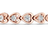 Rose gold Heart-Shaped Diamond Tennis Bracelet with Channel Setting and Four-Prong Setting_7
