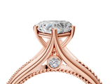 Rose gold Heart Solitaire Beaded Band Six-Prong Setting_12