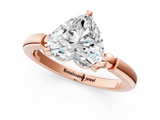 Rose gold Heart Solitaire Beaded Band with Four-Prong Setting_55