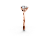 Rose gold Heart Solitaire Beaded Band with Four-Prong Setting_56
