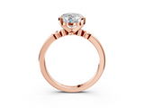 Rose gold Heart Solitaire Beaded Band with Four-Prong Setting_57