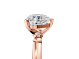 Rose gold Heart Solitaire Beaded Band with Four-Prong Setting_59