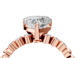 Rose gold Heart Solitaire Bezel Accent Diamond Engagement Ring with Beaded Band and Four-Prong Setting_60