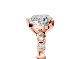 Rose gold Heart Solitaire Bezel Accent Diamond Engagement Ring with Beaded Band and Four-Prong Setting_61