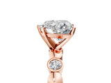 Rose gold Heart Solitaire Bezel-Set Diamond Ring with Beaded Band and Four-Prong Setting_60