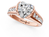 Rose gold Heart Solitaire Bezel-Set Diamond Ring with Channel-Set Band_38