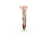 Rose gold Heart Solitaire Bezel-Set Diamond Ring with Channel-Set Band_39