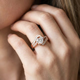 Rose gold Heart Solitaire Bypass Diamond Engagement Ring with Channel-Set Band and Four-Prong Setting_5