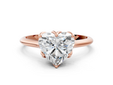 Rose gold Heart Solitaire Cathedral Diamond Ring with Six-Prong Setting_25