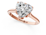 Rose gold Heart Solitaire Cathedral Diamond Ring with Six-Prong Setting_26