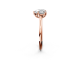 Rose gold Heart Solitaire Cathedral Diamond Ring with Six-Prong Setting_27