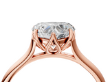 Rose gold Heart Solitaire Cathedral Diamond Ring with Six-Prong Setting_29